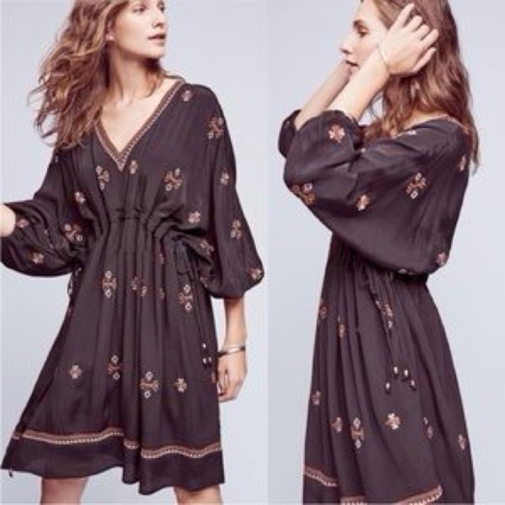 Embroidered Black Dress